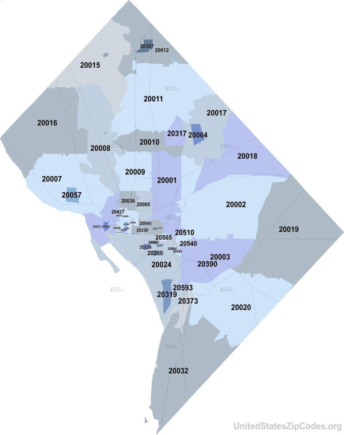 карта почтовых индексов Вашингтона